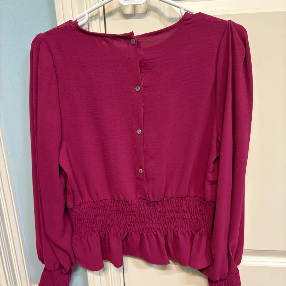 Elegant Women's peplum Top in Magenta